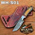 Handmade Cowboy Knife | Western Cowboy Skinner Hunting Knife with Leather Sheath