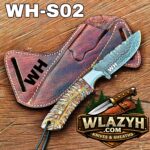 Handmade Cowboy Knife | Western Cowboy Skinner Hunting Knife with Leather Sheath - Image 2