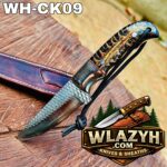 Handmade Cowboy Knife | Western Cowboy Skinner Hunting Knife with Leather Sheath - Image 4