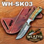 Handmade Cowboy Knife | Western Cowboy Skinner Hunting Knife with Leather Sheath