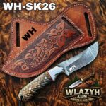 Handmade Cowboy Knife | Western Cowboy Skinner Hunting Knife with Leather Sheath.