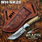 Handmade Cowboy Knife | Western Cowboy Skinner Hunting Knife with Leather Sheath. - Image 2