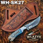Handmade Cowboy Knife | Western Cowboy Skinner Hunting Knife with Leather Sheath.
