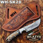 Handmade Cowboy Knife | Western Cowboy Skinner Hunting Knife with Leather Sheath.