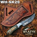 Handmade Cowboy Knife | Western Cowboy Skinner Hunting Knife with Leather Sheath.