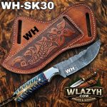 Handmade Cowboy Knife | Western Cowboy Skinner Hunting Knife with Leather Sheath.
