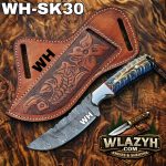 Handmade Cowboy Knife | Western Cowboy Skinner Hunting Knife with Leather Sheath. - Image 2