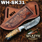 Handmade Cowboy Knife | Western Cowboy Skinner Hunting Knife with Leather Sheath.