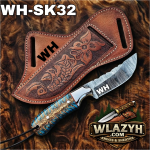 Handmade Cowboy Knife | Western Cowboy Skinner Hunting Knife with Leather Sheath.