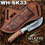 Handmade Cowboy Knife | Western Cowboy Skinner Hunting Knife with Leather Sheath.