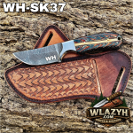 Handmade Cowboy Knife | Western Cowboy Skinner Hunting Knife with Leather Sheath.