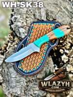 Handmade Cowboy Knife | Western Cowboy Skinner Hunting Knife with Leather Sheath.