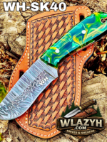 Handmade Cowboy Knife | Western Cowboy Skinner Hunting Knife with Leather Sheath. - Image 2