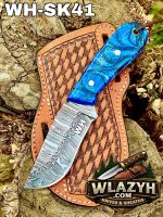 Handmade Cowboy Knife | Western Cowboy Skinner Hunting Knife with Leather Sheath. - Image 2