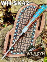 Handmade Cowboy Knife | Western Cowboy Skinner Hunting Knife with Leather Sheath. - Image 2
