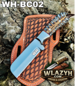 Handmade Bull Cutter | Premium Hunting & Skinning Knife with Leather Sheath.