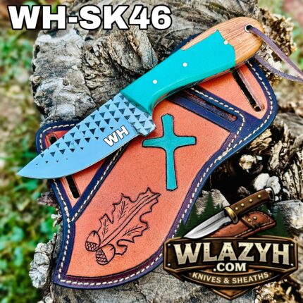 Handmade Cowboy Knife | Western Cowboy Skinner Hunting Knife with Leather Sheath.